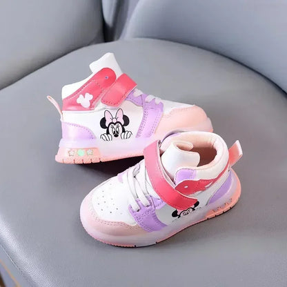 Cute Minnie Mickey Cartoon Led Lighted Shoes for Boys Girls Luminous Shoes Toddler Flash Lights