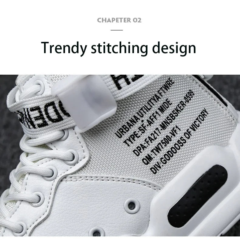 Mens Casual Sneakers High-tops Sneakers Trendy Boys Basketball Sports Tennis Shoes Outdoor Off-road Shoes Couple Sneakers