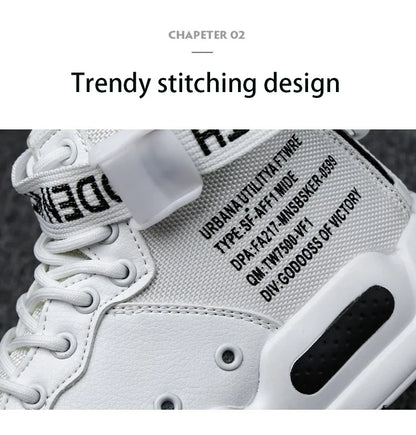Mens Casual Sneakers High-tops Sneakers Trendy Boys Basketball Sports Tennis Shoes Outdoor Off-road Shoes Couple Sneakers