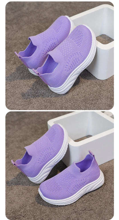 Lightweight Boys Girls Casual Shoes Breathable Slip on Kids Casual Sneakers Anti-slip Toddler Flats Outdoor Walking Shoes
