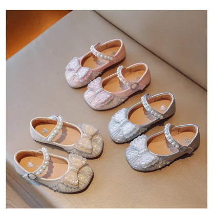 Princess Shoes for Girls Party Wedding Luxurious Glitter 23-34 Kids Single Shoe Summer Spring Autumn Fashion Girl's Flats