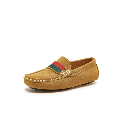Boys Leather Shoes Black White for School Party Wedding Kids Formal Flats Loafers Slip-on Soft Loafers Children Moccasins 26-37