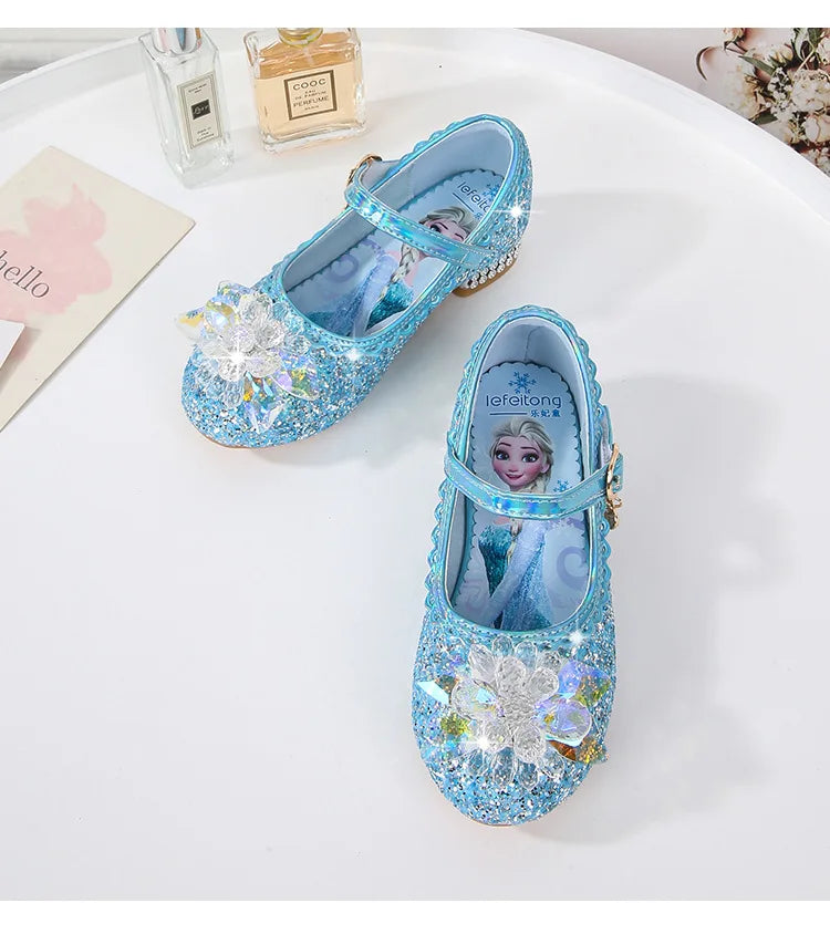 Spring New Children's Shoes Ice And Snow Romance Princess Elsa Shoes Girl's Fashion Sandals Crystal Princess Shoes