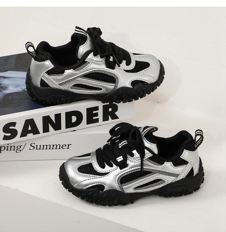 Boys Girls Skate Sneakers  New Autumn Toddler Walking Shoes Soft Sole Non-slip Versatile School Outdoor Mountain Trainers