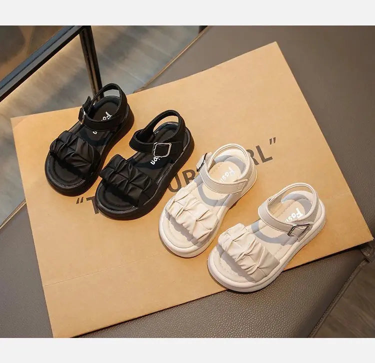 Girls' Elegant Sandals - Versatile & Stylish For Indoor/Outdoor, Beach-Ready Princess Shoes , Breathable & Lightweight