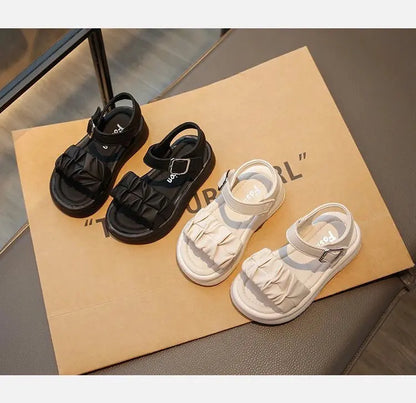 Girls' Elegant Sandals - Versatile & Stylish For Indoor/Outdoor, Beach-Ready Princess Shoes , Breathable & Lightweight