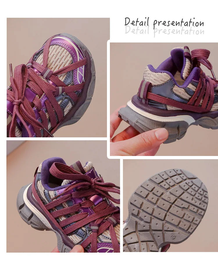 Children's Sneakers Chunky New Girls Basketball Shoes Fashion Versatile Kids Causal Boys Sports Shoes for School Breathable