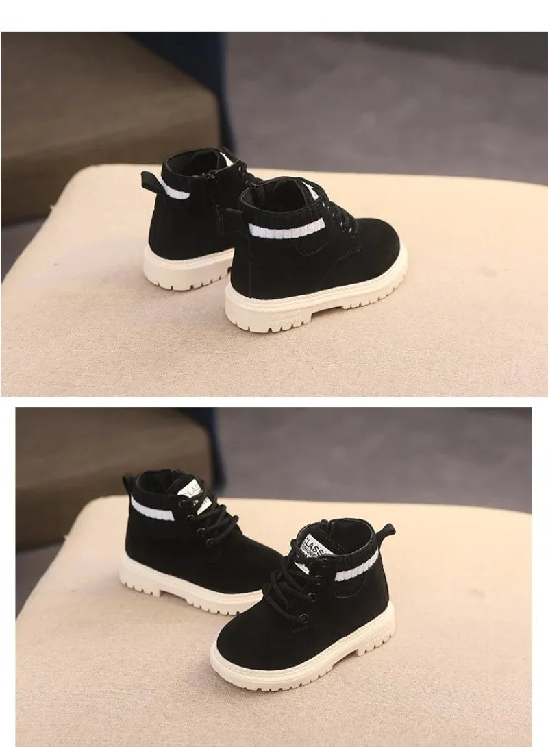 Material Plush Kids Winter Boots Cotton Fabric Spring Autumn Children Shoes Baby Toddler Boys Girls Boots