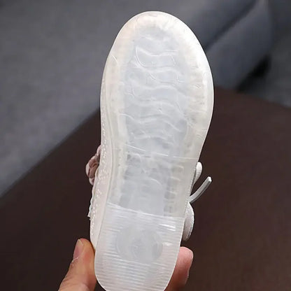 Children's Flats Lace Big Flower Princess Party Performance Shoes Big Student Girl Shoes for Kids Soft Sole Leather Flats