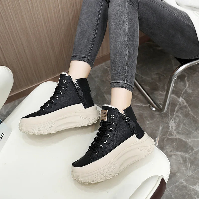 Women's Sneakers Luxury Fashion Womens Boots High-top Platform Casual Shoes New Female Outdoor Running Shoes Winter Women Shoes