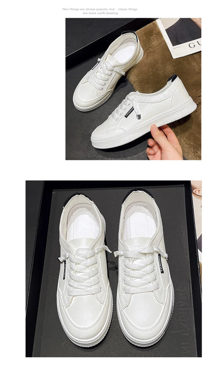 Women's Fashion White Sneakers 2025 New Spring and Autumn Flat Casual Shoes ins Breathable Thin Summer Sneakers