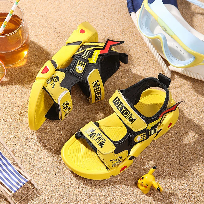 Boys Sandals 1-12 Year Old Soft Sole Anti Slip Sandals Cartoon Outwear Small and Medium Sized Children Beach Sandals