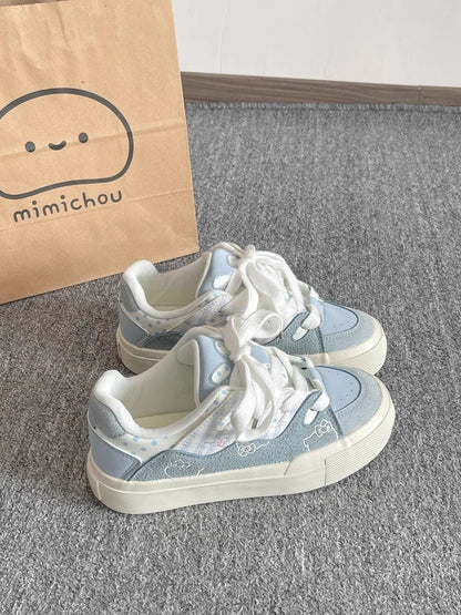 New Women's Casual Flat-soled Sports Shoes Cute Patterns Trainers Ladies Sneakers Breathable Star Women Sneakers