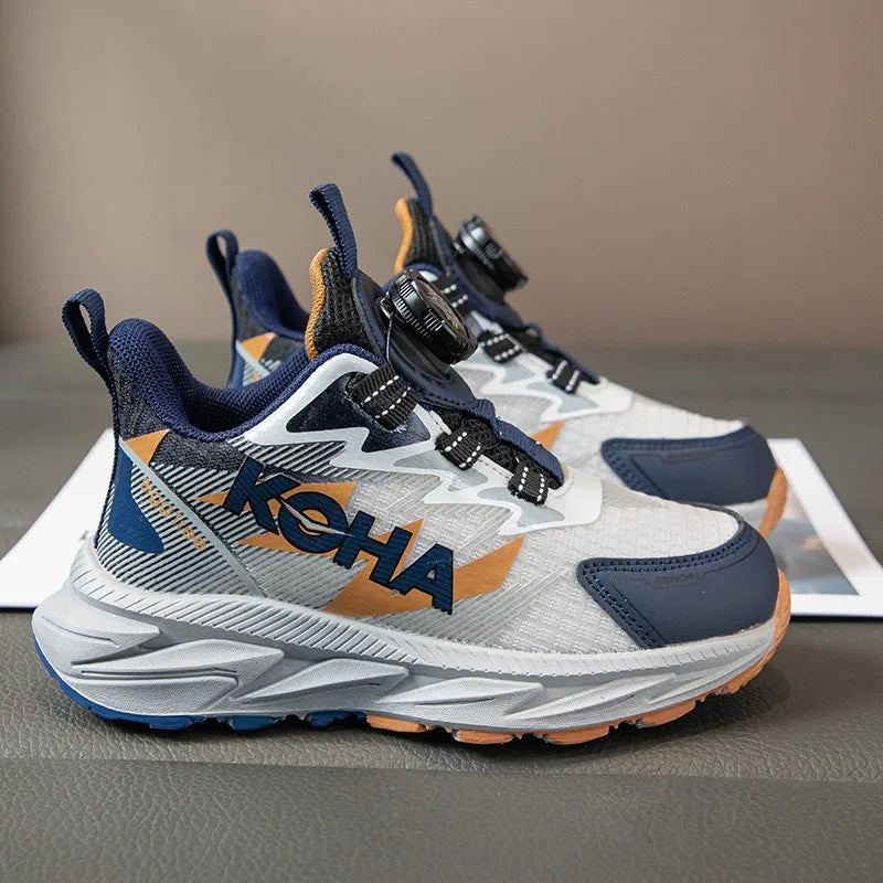 Boys Running Shoes with Rotating Buttons Breathable Comfortable Dad Sneakers Kids Sports Shoes for Autumn Season New Arrival