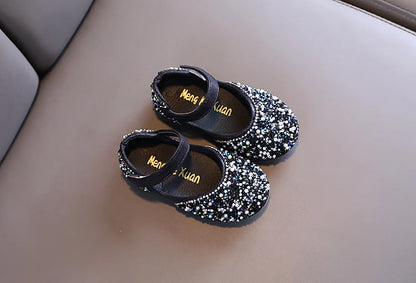 Girl's Princess Shoes Summer Glimmer Round Toe Party Dance Flat Shoe for Girls Spring Size 21-36 Infant Children Mary Janes