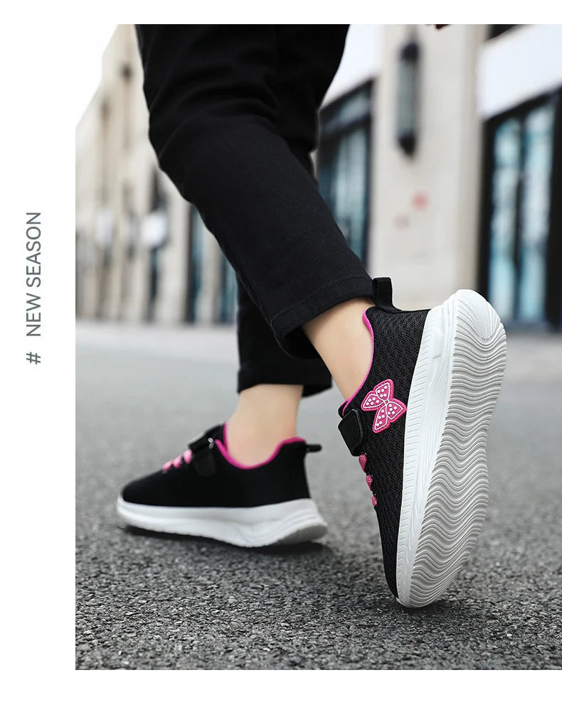 Girls' Breathable Mesh Sneakers with Bowknot Anti - Slip Casual Running Shoes for Kids Summer Sale Children's Sports Shoes