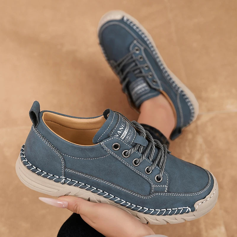 Platform Loafers 2025 New High Quality Men's Sports Shoes Leather Casual Shoes Autumn Breathable Men's Shoe Women's Flat Shoes