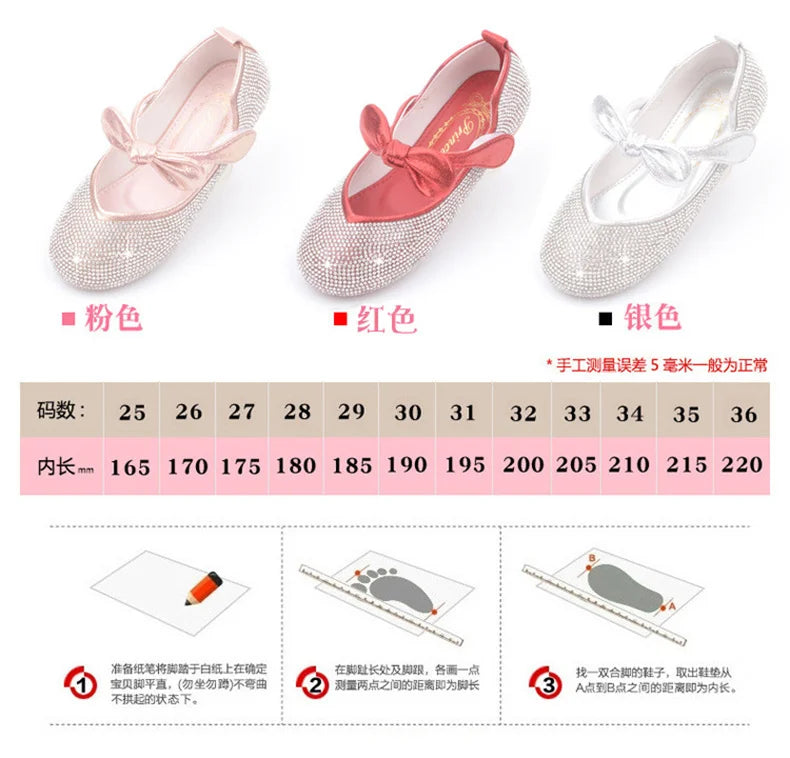 Girls Wedding Shoes Glitter New Brand Flat Heels Children Princess Sandals Dance Kids Fashion Party Shoes with Pearl