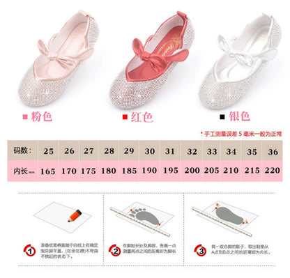 Girls Wedding Shoes Glitter New Brand Flat Heels Children Princess Sandals Dance Kids Fashion Party Shoes with Pearl