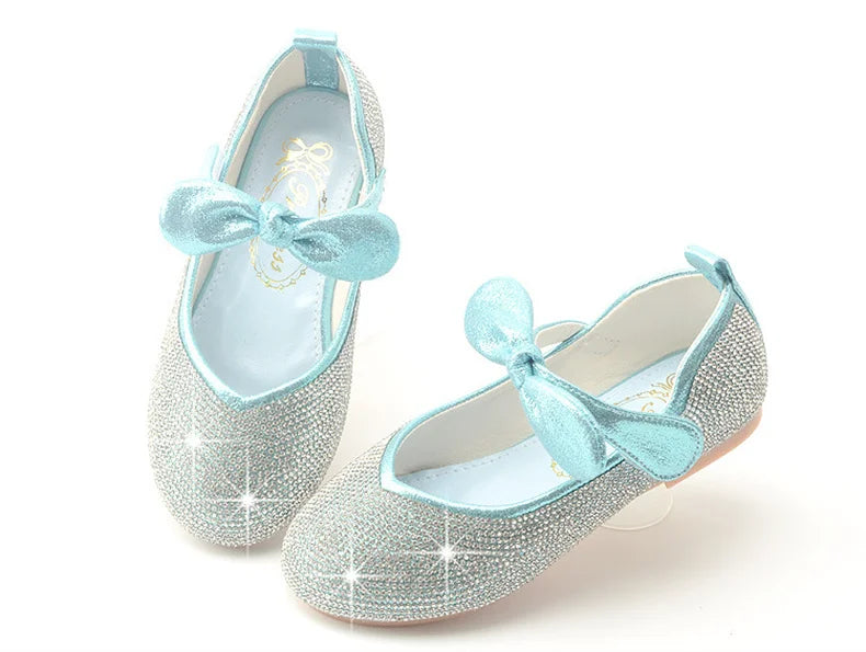 Girls Wedding Shoes Glitter New Brand Flat Heels Children Princess Sandals Dance Kids Fashion Party Shoes with Pearl