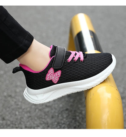 Girls' Breathable Mesh Sneakers with Bowknot Anti - Slip Casual Running Shoes for Kids Summer Sale Children's Sports Shoes