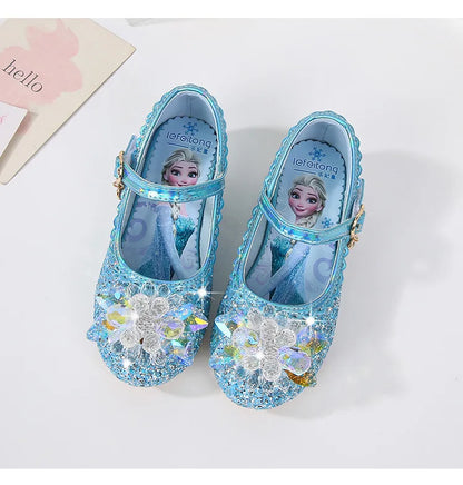 Spring New Children's Shoes Ice And Snow Romance Princess Elsa Shoes Girl's Fashion Sandals Crystal Princess Shoes