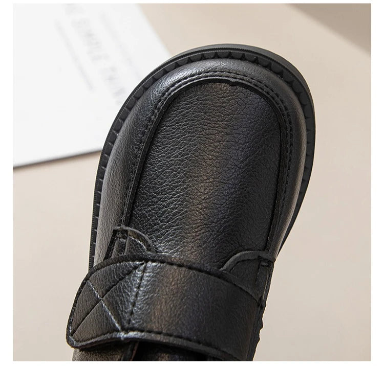 Boys Leather Shoes New Fashion Kids Causal School Formal Flat Shoes Black Brown Simple Performance Children Uniform Shoes