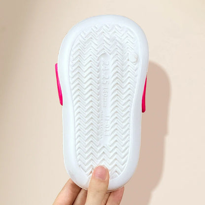 Cute Bunny Children's Home Slippers Girls' Summer Footwear Beach Sandals For Kids Thick Sole Soft Non-slip Home Bathroom Shoes