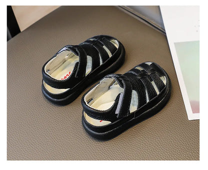 Baby Boys Sandals Girls Casual Shoes Summer Infant Toddler Shoes Anti-Slippery Genuine Leather Sport Beach Sandals for Kids