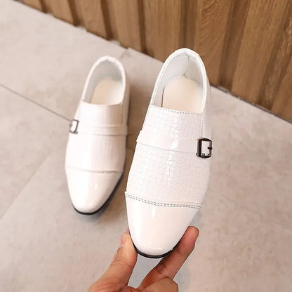 New Kids Leather Shoes Children Baby Loafers Slip-on Flats Students Soft Bottom Performance Shoes Boys Toddler Party Dress Shoes