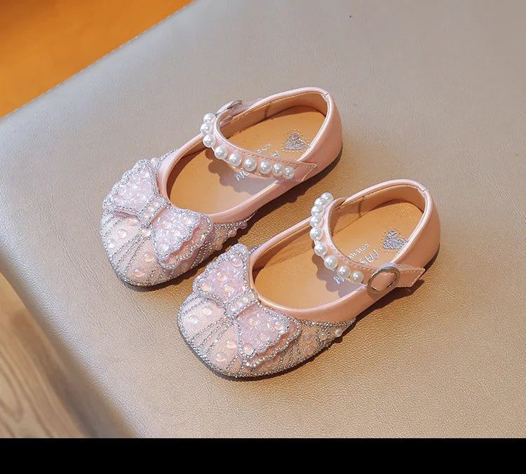 Princess Shoes for Girls Party Wedding Luxurious Glitter 23-34 Kids Single Shoe Summer Spring Autumn Fashion Girl's Flats