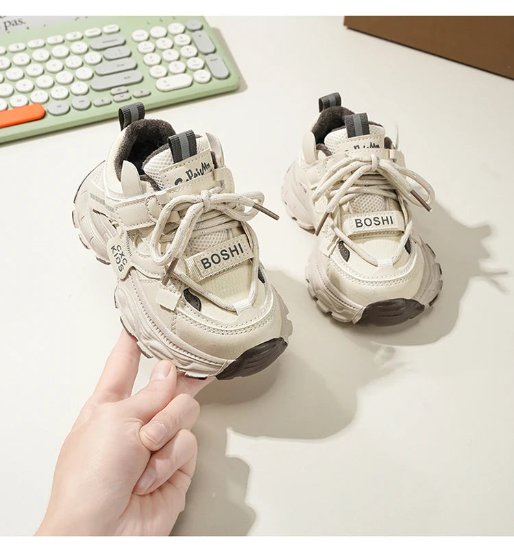 Boys Casual Shoes Non Slip Children Fashion School Walking Running Shoes Sport Kids Leather Sneakers Four Season Size 27-37