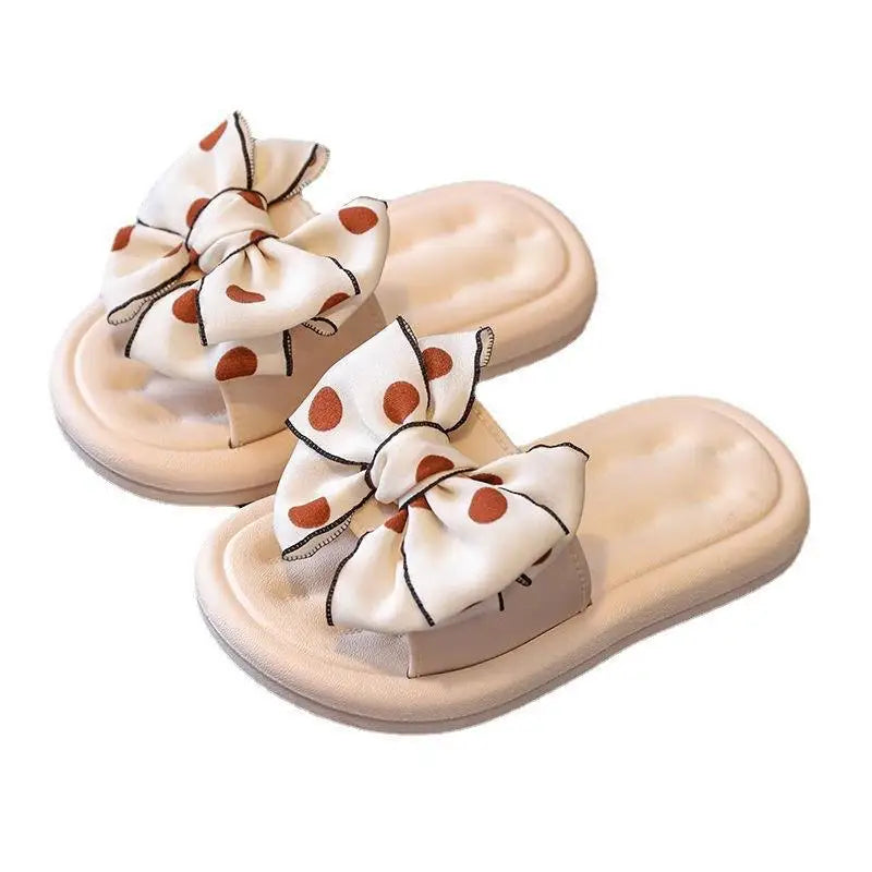 Summer Children's Slippers Girls Princess Non-slip Soft Sole Slippers Toddler Girl Shoes Bow Tie Slippers Flip Flops Outdoor