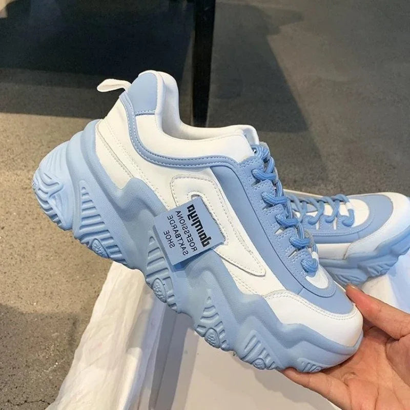 2023Women Shoes Fashion Trend Casual Sneakers Women Comfortable Soft Bottom Lace Up Female Platform Shoes Zapatos De Mujer