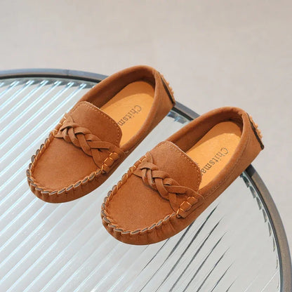 Boys Leather Shoes Fashion Kids Flats Loafers Slip-on Moccasins Classic Children Party Shoes 2024 Spring Autumn Soft Breathable