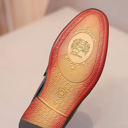Children Leather Shoes Boys Formal Shoes Black Classic Point Toes Soft Bottom Spring Autumn British Style Kids Flat Shoes