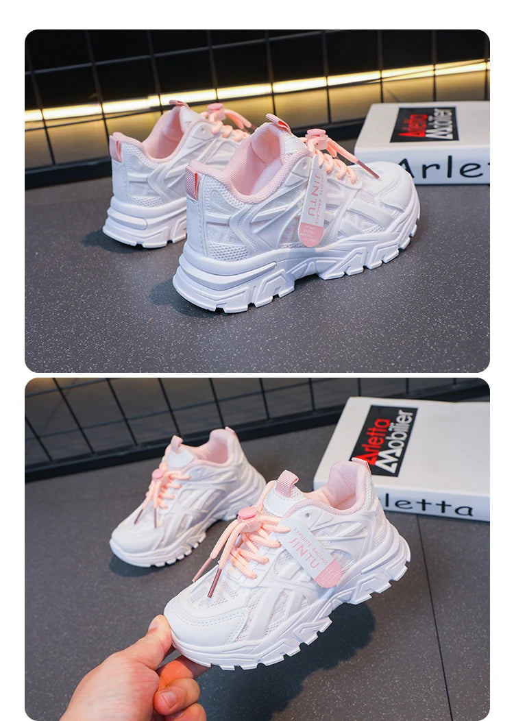 Girls Sneakers Children Casual Shoes Mesh Platform Designer Tennis Sneaker Kids Sports Shoe for Girl