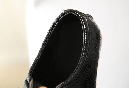Iawesome Boys Leather Shoes Kids Flats Lace-up Children's Wedding Shoes For Toddlers Boy Big Boys Fashion For Performance