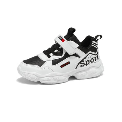 Boys Shoes Sneakers Leather Children Comfortable Flat Shoes Black White Shoes for Kids Girls School Walking Footwear Non Slip
