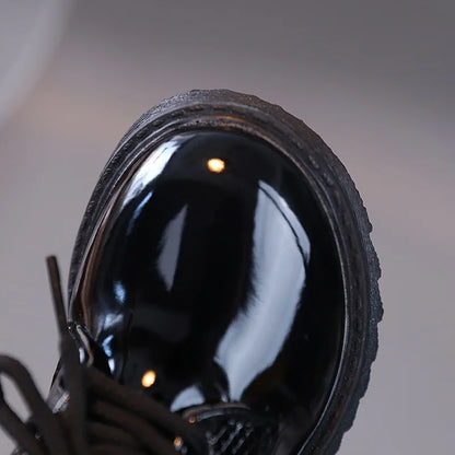 Boys Performance Leather Shoes Spring and Autumn New 2023 Britain Style All-match Black Children's Fashion Black Lace-up Simple