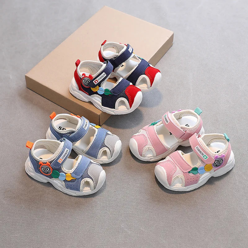 Girls Kids Sandals Soft Comfortable Closed Toe Protective Sandals,Cartoon Colorful Cute Shoes Kids Summer Boys Girls