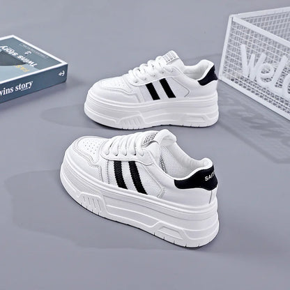 White Sneakers for Women Versatile Thick-Soled Height-Increasing Summer Height-Increasing Sports Casual Board Shoes