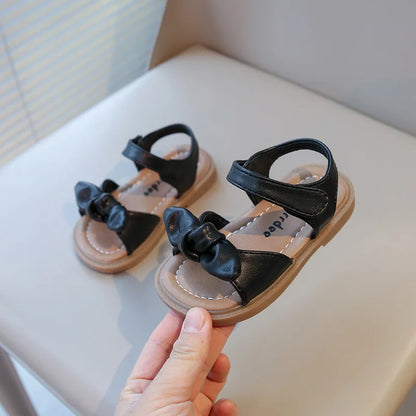 Girls Princess Sandals with Bow-knot Fashion Classic Baby Kids Beach Shoes Children Summer Sandals Simple Size 21-30 Hot Sale