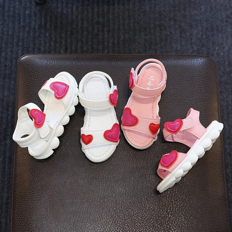 Sandalias New Children Sandals for Girls Korean Fashion Open Toe Anti Slip Beach Sandals Casual Comfortable Soft Sole Kids Shoes