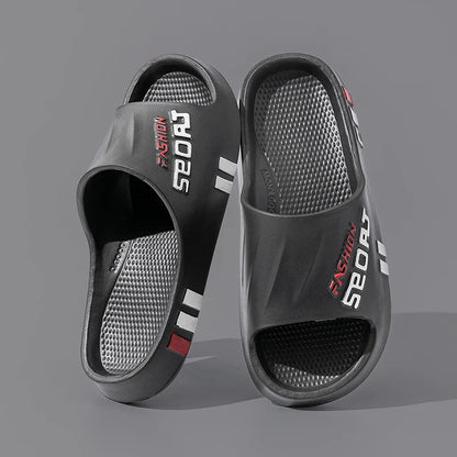 Summer Men Sport Style Slippers Soft Sole Bathroom Anti-slip Outdoor Wear-resistant Beach Fashion Leisure Flat Home Shoes Couple