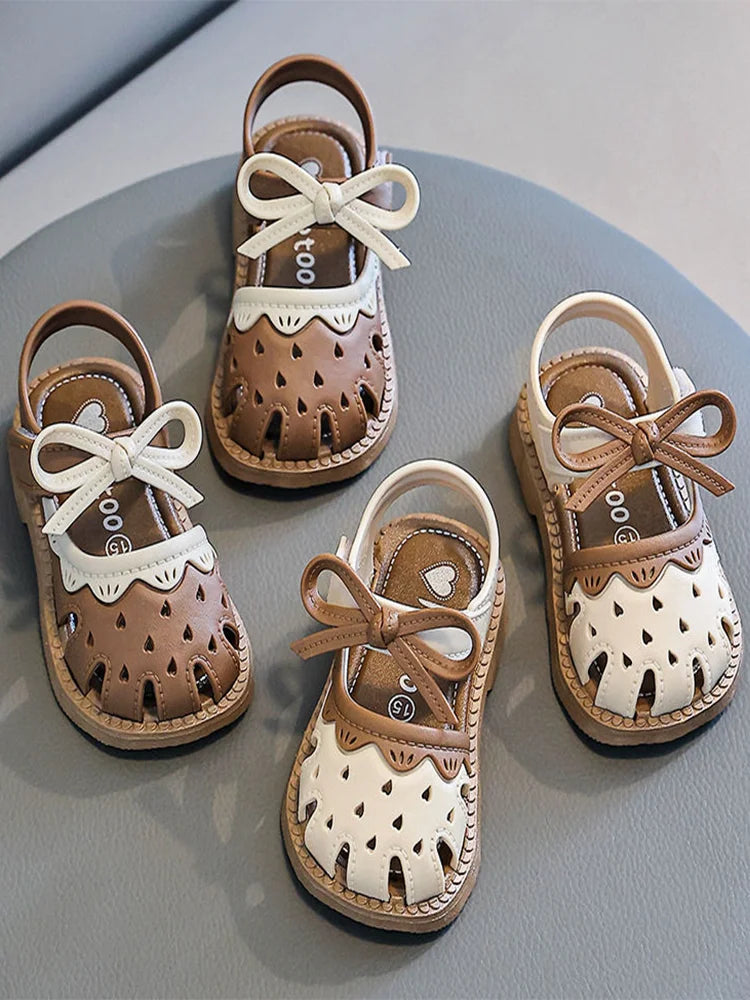 Baby sandals girls princess step shoes summer new baby shoes toe wrap kids cute