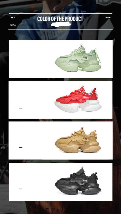 Men's Sneakers British Style Casual Platform Shoes For Men Sport Running Athletic Basketball Punk Red Sneakers Male 2025 Good