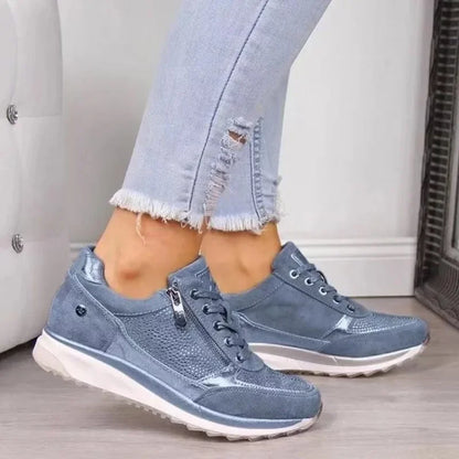 New Women's Wear-resistant Wedge Sneakers Lightweight Female Shoes Womens Vulcanized Shoes Breathable Shoes