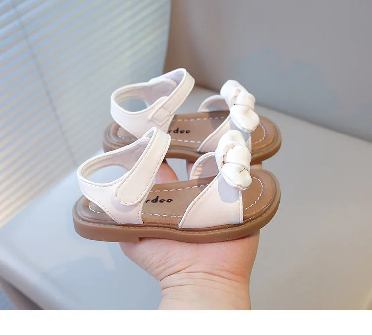 Girls Princess Sandals with Bow-knot Fashion Classic Baby Kids Beach Shoes Children Summer Sandals Simple Size 21-30 Hot Sale