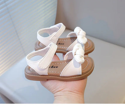 Girls Princess Sandals with Bow-knot Fashion Classic Baby Kids Beach Shoes Children Summer Sandals Simple Size 21-30 Hot Sale